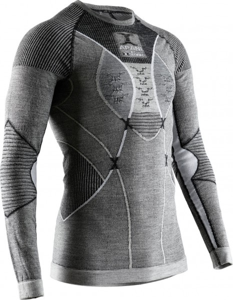 X-Bionic APANI4.0 MERINO SHIRT ROUND NEC BLACK/GREY/WHITE