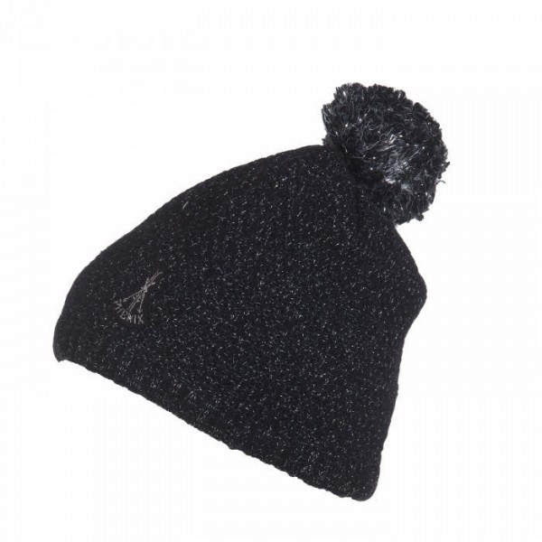 Phenix Rose Knit Hat Schwarz