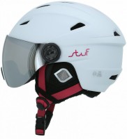 Stuf VISOR junior Skihelm mit Visier weiss-berry