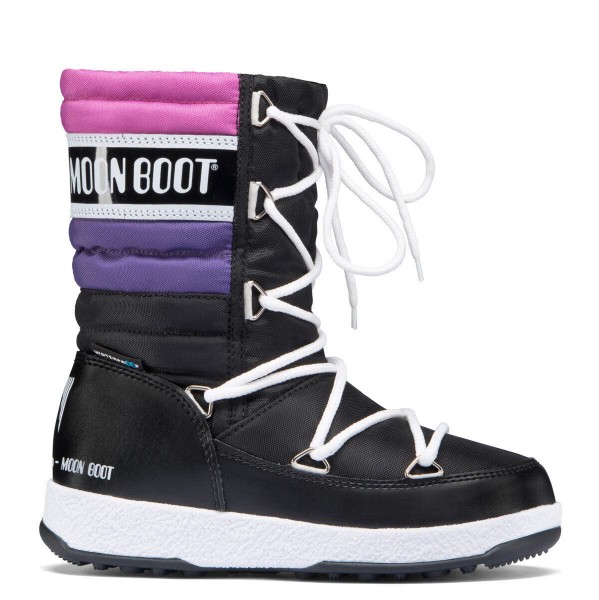 Moon Boot Quilted JR schwarz purpur orchidee