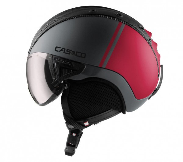 Casco SP-2 Carbonic Visor grau/rot